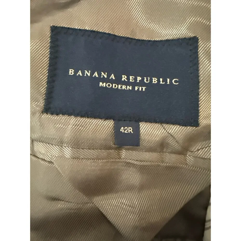 Y2K Banana Republic Modern Fit Camel Cotton Twill Blazer Sport Coat 42R 2008